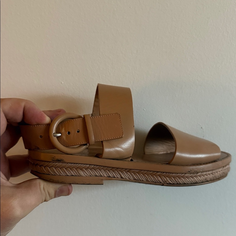 *DESIGNER* Celine Leather Sandals with Buckle US-5.5 EU36 come up big. NO BOX